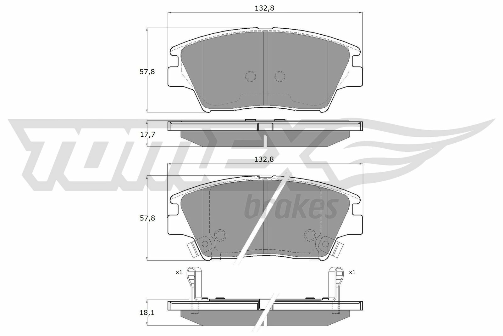 Sada brzdových platničiek kotúčovej brzdy TOMEX Brakes